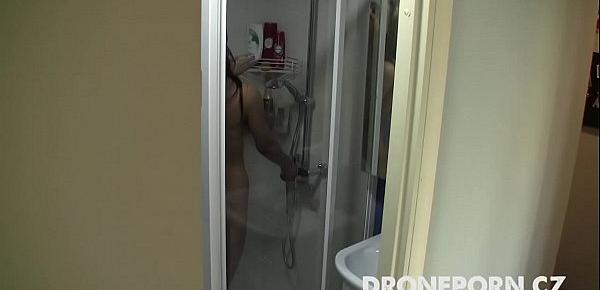  Czech teen Lenka. Hidden spy camera in the shower, voyeur porn video.